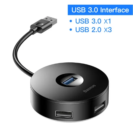 BASUES USB C док-станция USB 3,0 концентратор разделитель несколько USB хаб Тип C концентратор 2,0 мульти хаб расширитель 4 Порты и разъёмы хаб для портативных ПК - Цвет: 10cm Black USB 3.0