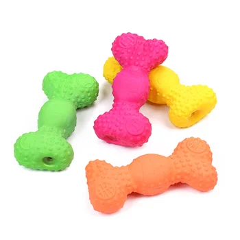 

4pcs Cute Bone Shape Chewing Toys Dog Squeaky Toy Latex Tooth Cleaning Tools Pet Supplies (Random Color)