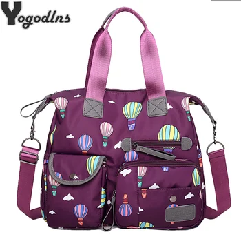 

Casual Nylon Crossbody Bags Women Messenger Bags Shoulder Bag Female Handbag Zipper Decoration Ladies Printing Messenger Bags