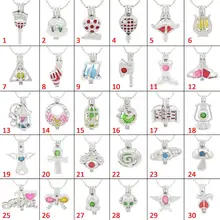 Chinow 30 Uds. Encantos múltiples estilos bola jaula ala Cruz sirena perla perlas jaula medallón joyería con difusor collar DIY regalo(China)