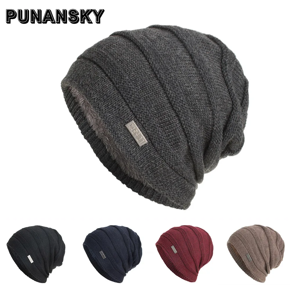 Punansky Skullies Beanies шапка зимние теплые головные уборы для мужчин и женщин шерстяной вязаный берет бини Gorros Mujer Invierno
