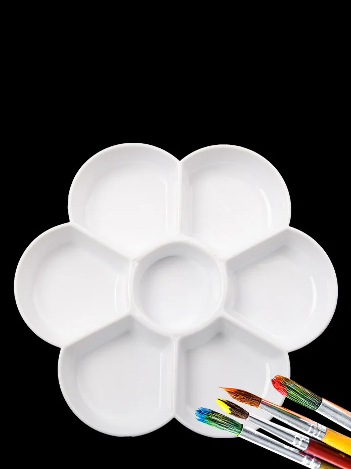 

Принадлежности художника 7 отверстий пластиковые школьные офисные принадлежности инструмент для рисования Цветущая Слива форма палитра акварельной живописи