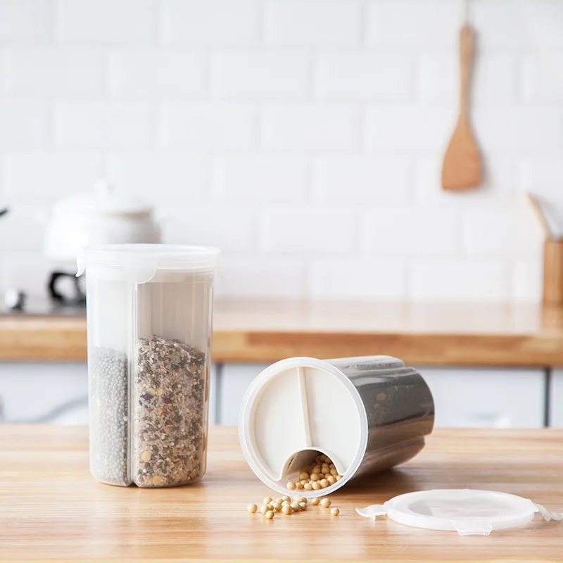 

Household Kitchen Grains Storage Jar AF067 Japanese Style Grains ling shi guan Four Seperated Storage Sealed Jar