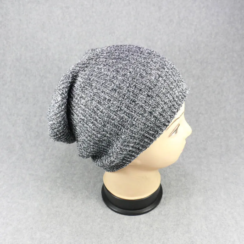 Dark Gray Geebro женские зимние теплые вязаные шапки однотонные шапки мужские повседневные Шапки акриловые Skullies лыжные шапочки кепки в стиле хип-хоп мода - Цвет: Dark Gray