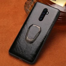 Magnetic Ring Phone case For Realme 7Pro 7 C3 X50 PRO Genuine leather Kickstand back cover For OPPO Reno 3 pro R17 A9 A5 2020