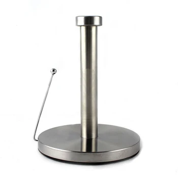 

Stainless Steel Vertical Kitchen Paper Towel Holder, Kitchen Bathroom Paper Roll Holder - Silver