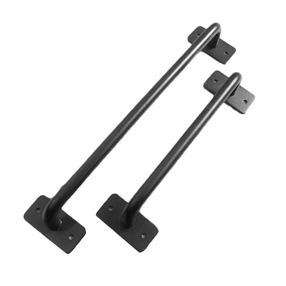 

2020 New Arrival Carbon Steel Handles Sliding Barn Door Handle Black Iron Art Long Steel With High Quality