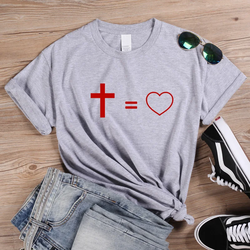 Футболки ONSEME Jesus is equal to love, женская одежда, футболка с изображением Иисуса Креста, Христианские Футболки, хлопковые футболки, топы 90s Q-935