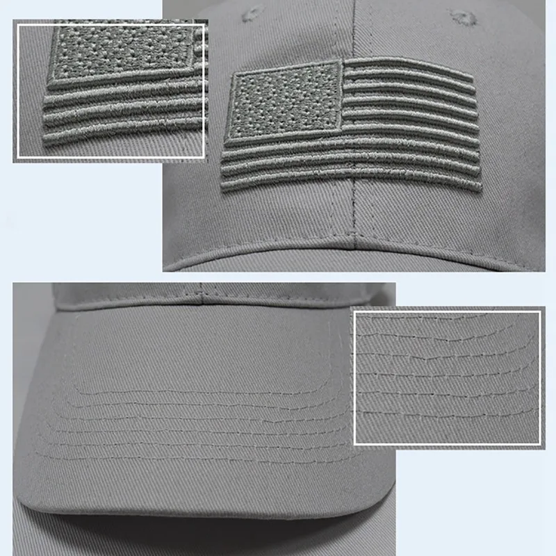 Sports Running Cap Men Woman Cap American Flag Embroidered Cotton man Hat With Adjustable Back Closure