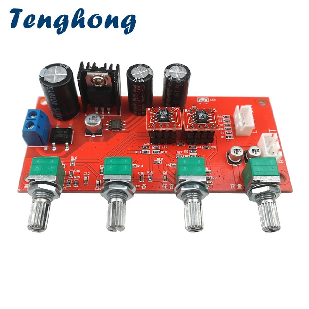 

Tenghong AD828 HIFI Стерео предусилитель, усилитель, плата, высокие частоты, средние басы, регулировка громкости, предусилитель звука, лучше чем NE5532