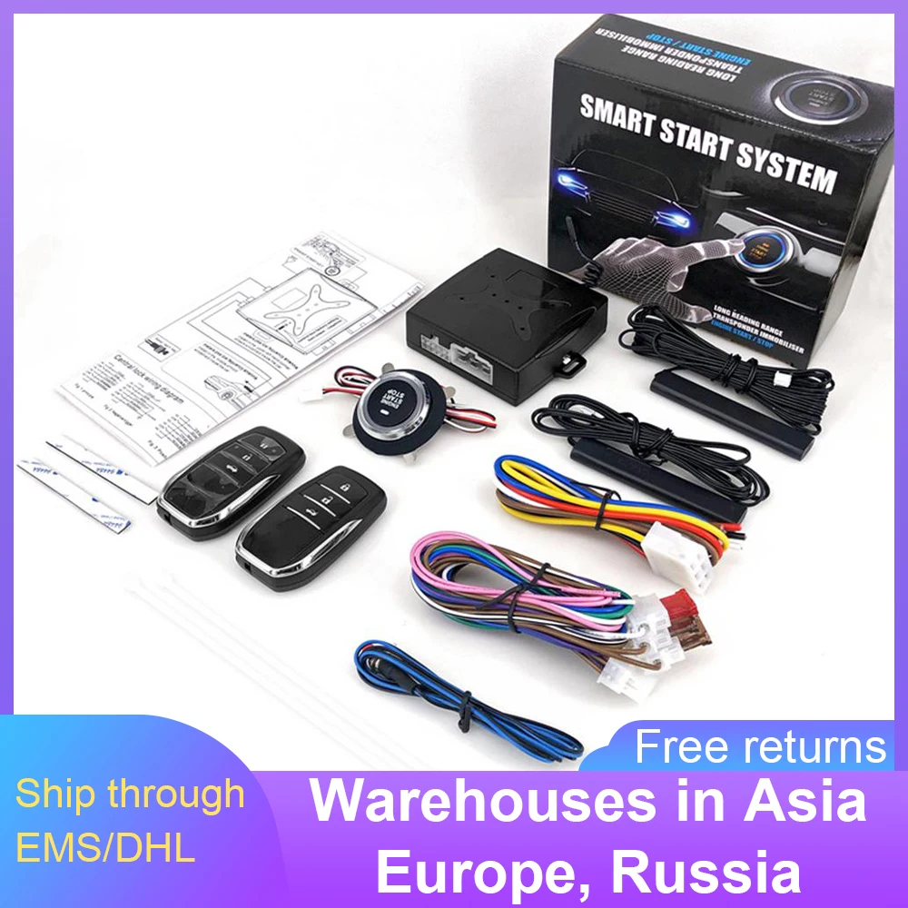 12V Car Suv Keyless Entry System Sistema Di Allarme Di Avviamento Del Motore Push Sistema Di Avvio A Un Pulsante Arresto Di Avviamento Remoto Accessor