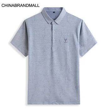 

2020 Men Plus Fat Plus Size Leisure Lapel Printing Short Sleeve T Shirt