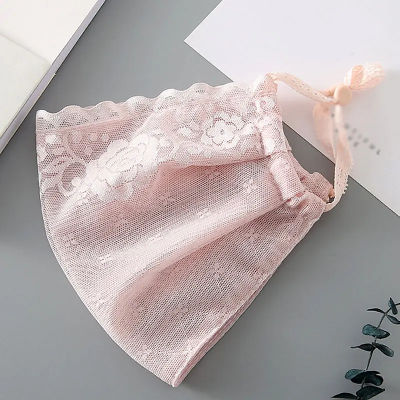 Women Thin Chiffon Masks Summer Sunscreen Driving Mouth Masks Breathable Reusable Face Mask Windproof Mouth-muffle Mask Cover