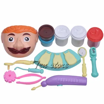 

Kids Toys Doctor Set Clay Light Plasticine Tooth Mold Dentist Tools DIY Clay Educational Pretend Home Simulation Game Suit