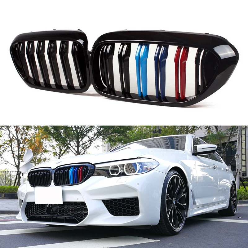 Передняя решетка радиатора для BMW G30/G38 серии 5 1 пара 2 ячейки глянцевый черный