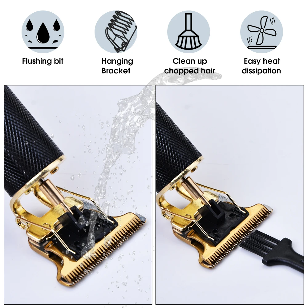 Máquina de Cortar Aparador de Barba Aparador de Pêlos sem Fio Máquina de Corte de Cabelo com Acessório Cabelo Elétrica Recarregável Barbeador Tesouras 2 5 fio máquina de corte de cabelo com acessório 2 tesouras