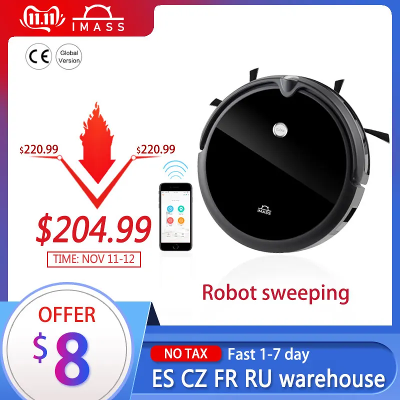 

IMASS Sweeping Robot Wireless Vacuum Cleaner Home Smart Sweeper Mobile APP Remote Control Mini Camera Intelligent Voice Command
