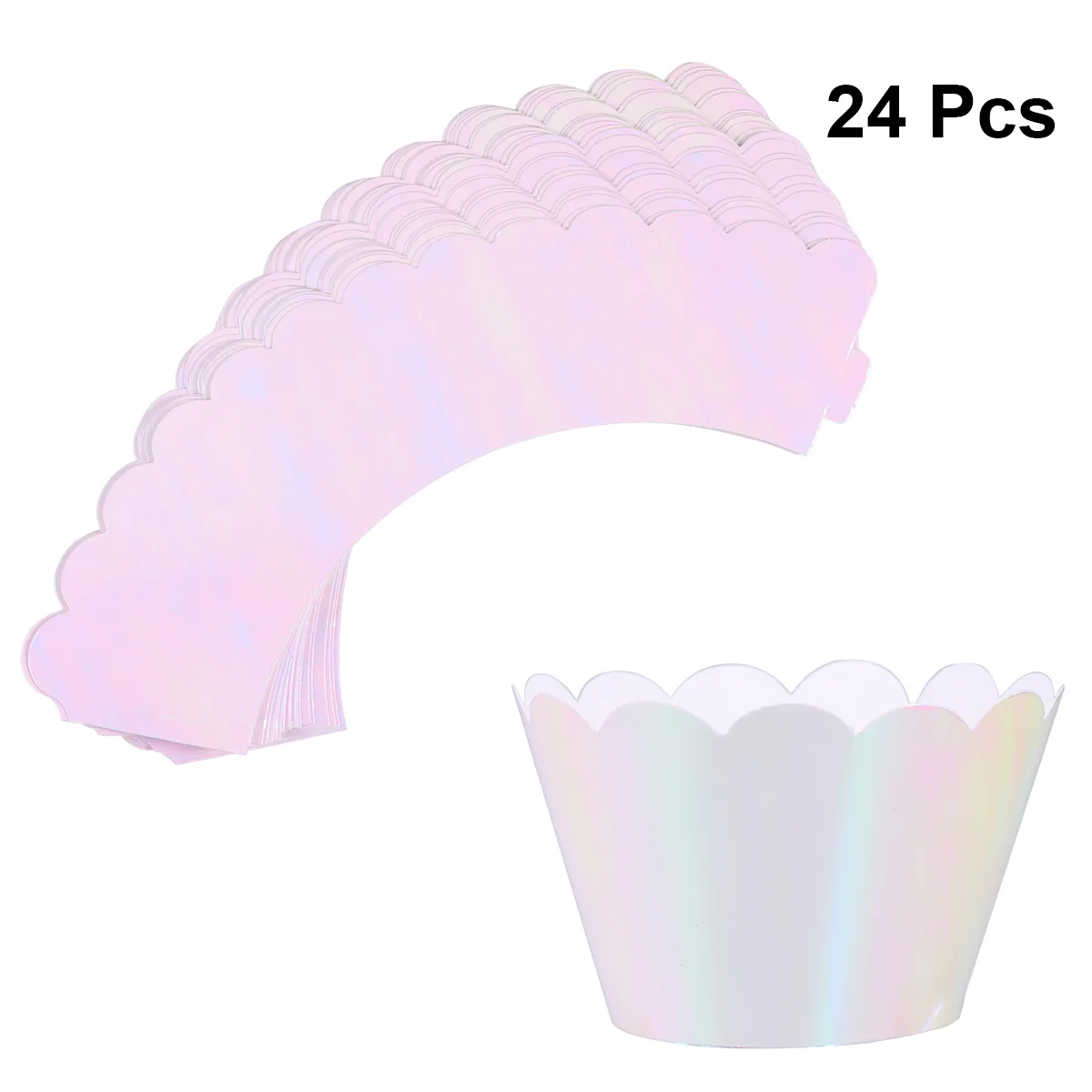 24 шт радужные обертки для кексов бумажные стаканчики для выпечки капкейки вкладыши маффины чашки для детского душа день рождения(розовый