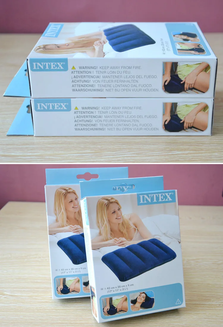 INTEX68672 Роскошная Флокированная синяя I-образная надувная подушка ворс диванная подушка под спину производители подушек
