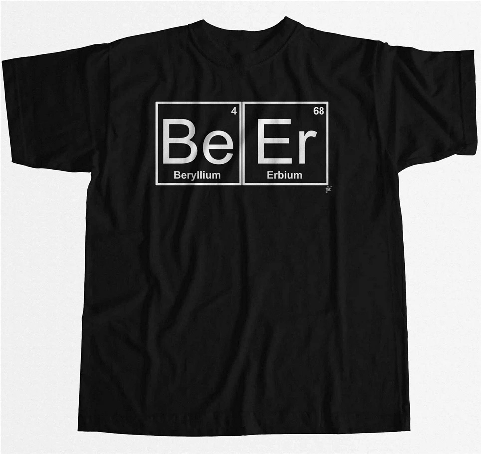Periodic Table - Chemistry Of Beer Pub Pint Stag Mens T-Shirt Streetwear Tee Shirt |