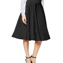 Модная плиссированная Женская юбка с высокой талией; Повседневная Праздничная однотонная Юбка-миди ниже колена; простая летняя Подарочная юбка для девочек