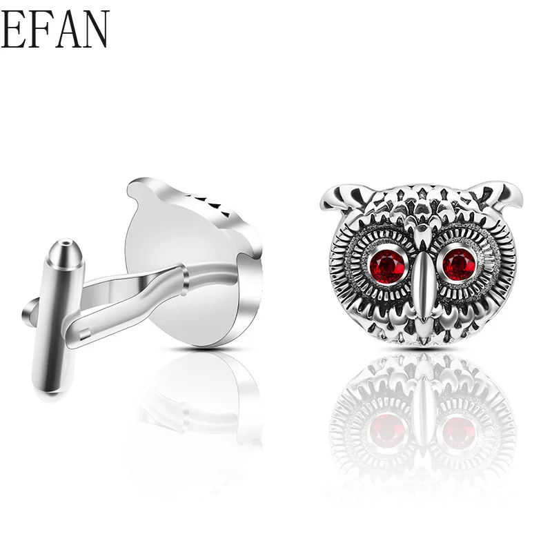 

OWL Crystal Cone Cufflinks Men Classic Brand Silver Prismatic Cuff Button Designer High Quality Men's Shirt Taper Cuff Links