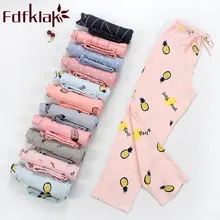 Fdfklak, хлопковые пижамы, штаны, весна-осень, новые женские пижамы со штанами, Пижама для сна, штаны с принтом, одежда для отдыха