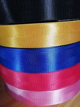 

38mm Red Black Blue Khaki Yellow Stripe Nylon Stain Strip Children Safety Belt Herringbone Pattern Grosgrain Ribbon Pet Belts