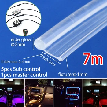 

12V Remote Control Wireless Car Interior RGB Fiber Optic Light Skirt Side Decor Lamp Lifespan Ambilight Lighting