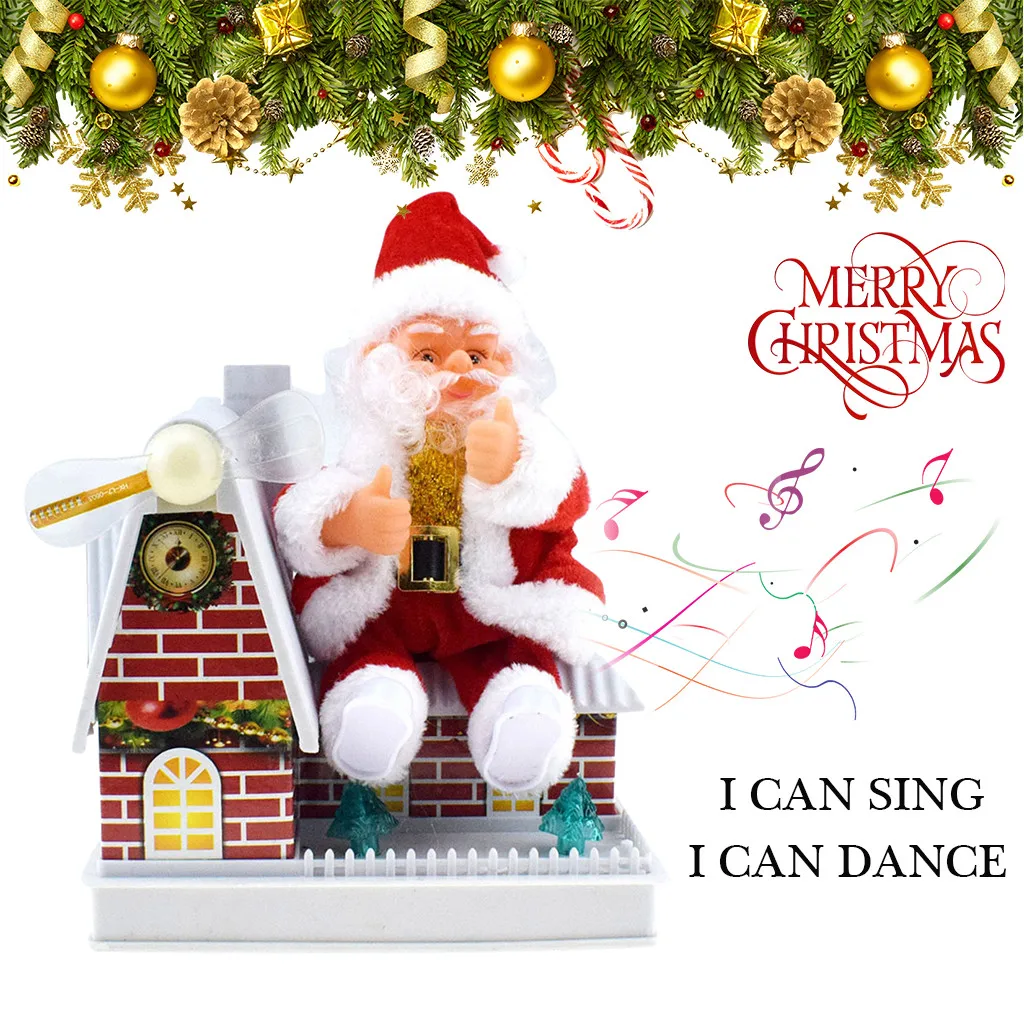 Новинка, игрушка Санта-Клаус, Рождественский navidad, электрические сани, олени, Поющая Музика, Рождественское украшение, домашний декор, подарки на год