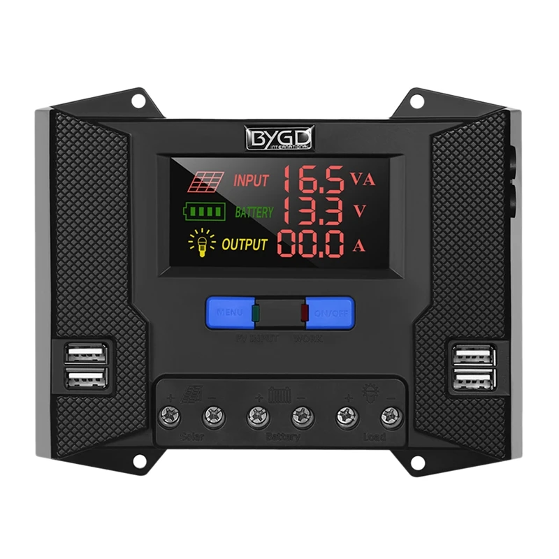 Солнечные Зарядное устройство Контроллер Dual USB ЖК-дисплей Дисплей 12V 24V солнечных батарей Панель Зарядное устройство регулятор с нагрузкой