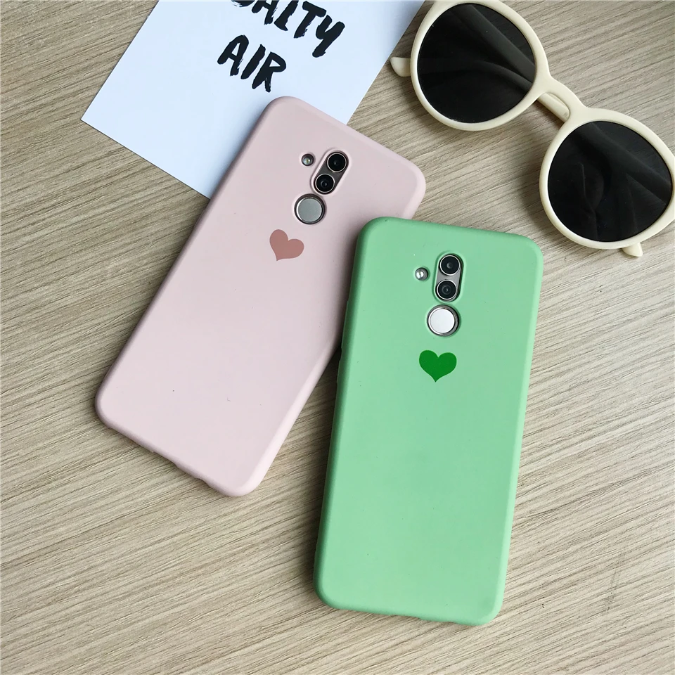 Cute Love Heart Liquid silicone Case For Huawei Mate 20 30 Lite 10 9 P30 Pro P20 P10 Cover TPU Soft Caso Funda for Nova 5 5i 4 3 |