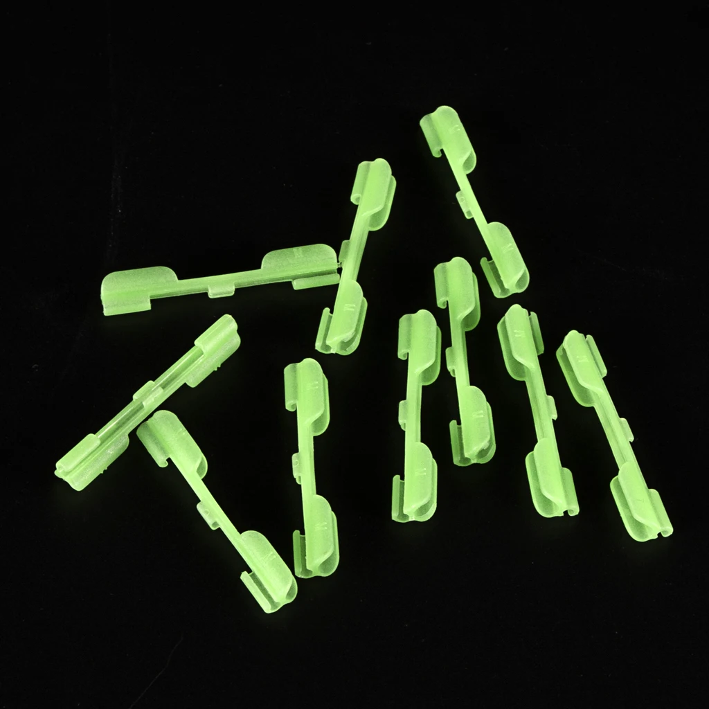 10pcs Fluorescent Glow Stick Clip Lightstick Fishing Night Float Dark Glow Sticks Clip Holder, Men Women Outdoor Fishing