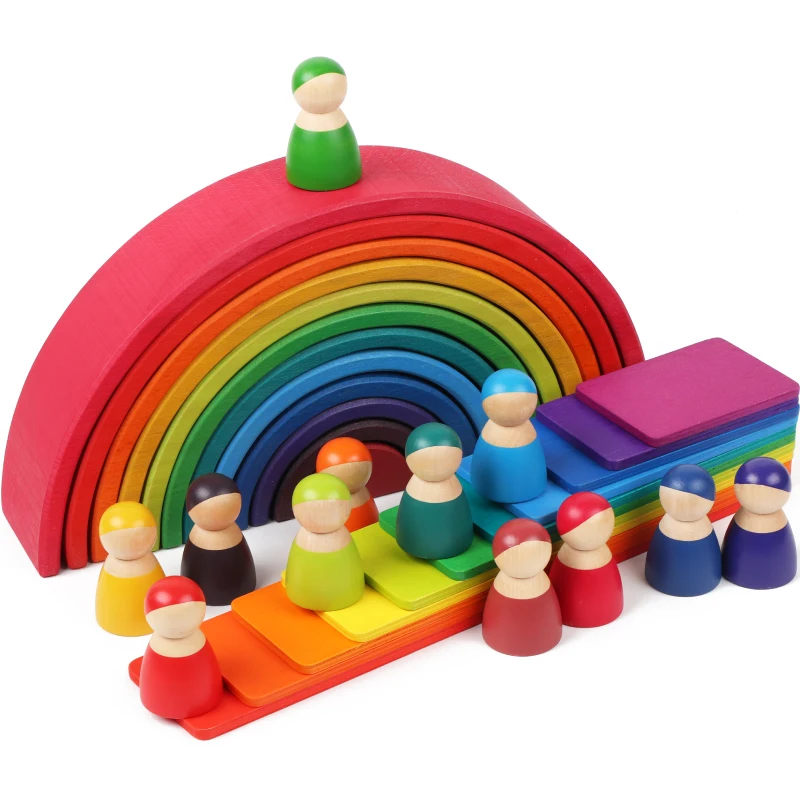 creative rainbow blocks