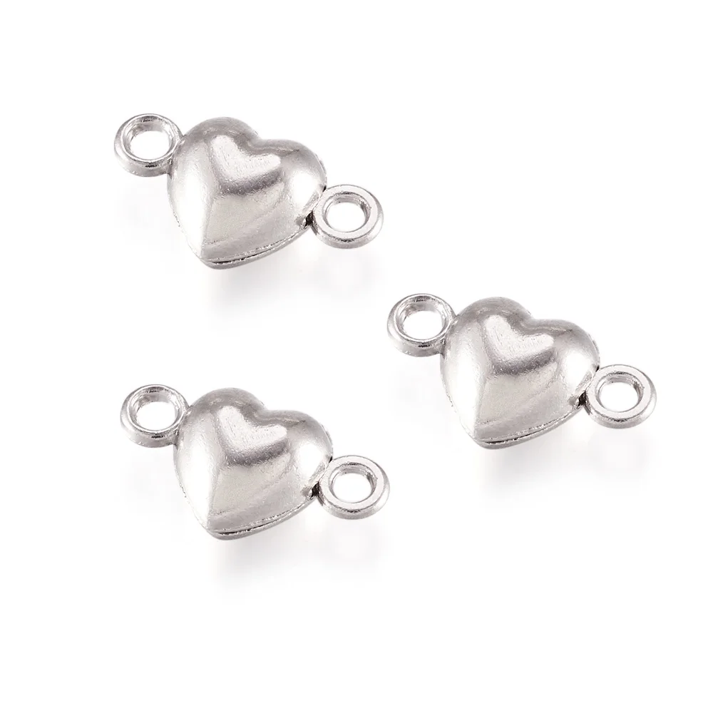 100 Sets Brass Magnetic Clasps Heart Metal Clasp 5 Colors Necklace Bracelet Connectors Nickel Free Jewelry Findings 17x10x6.5mm