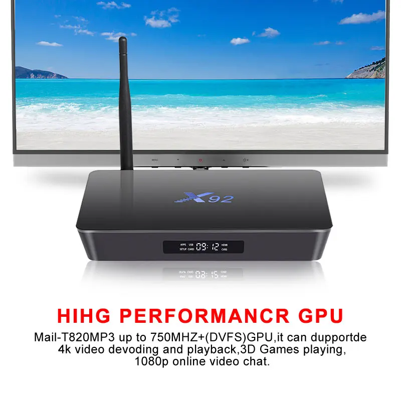 X92 2 ГБ/3 Гб 16 Гб/32 ГБ Android 7,1 tv Box Amlogic S912 Восьмиядерный KD16.1 2,4/5 ГГц Wifi 4K смарт медиаплеер телеприставка
