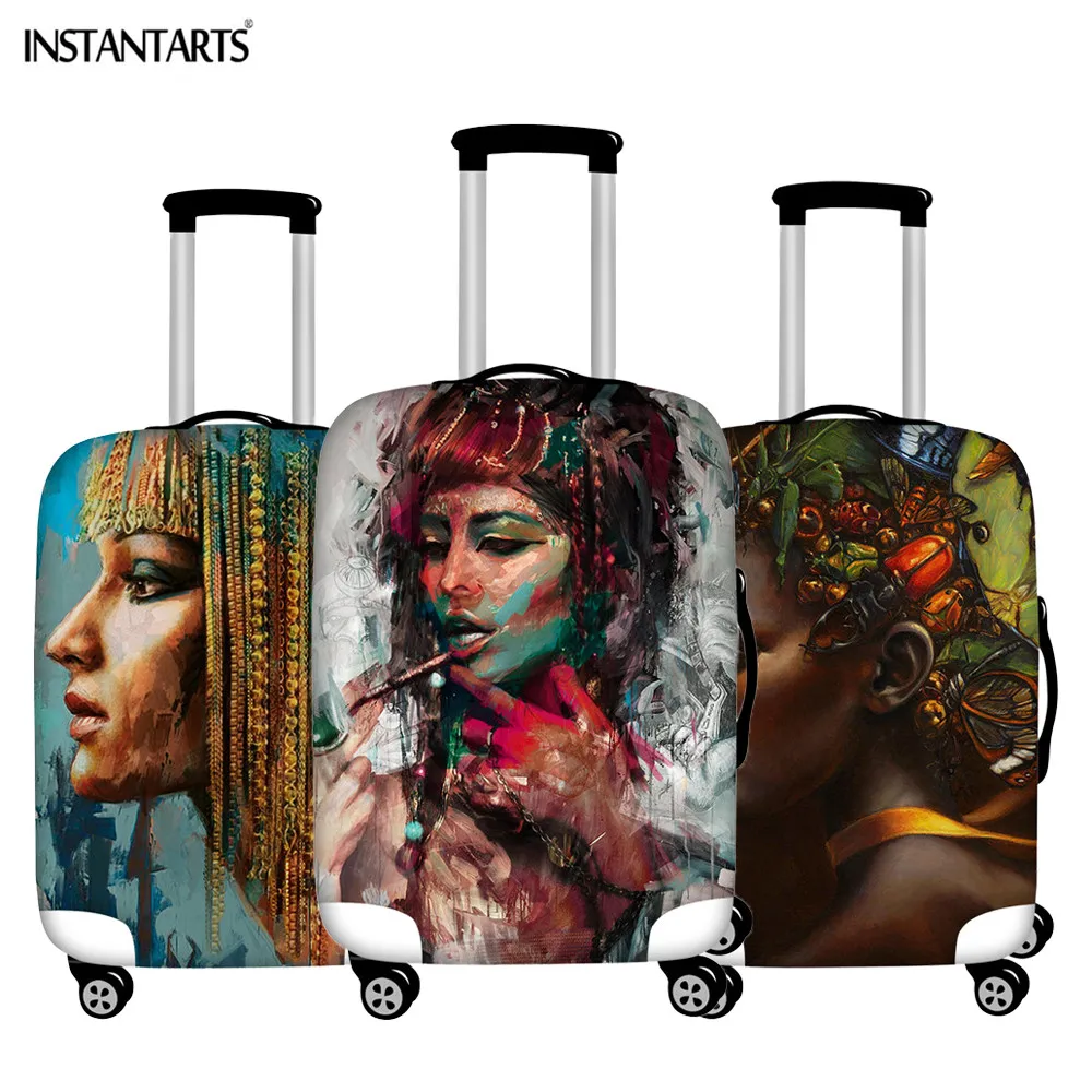 INSTANTARTS Egyptian Culture Design Trolley Suitcase Covers Thick Elacticity Waterproof Luggage Protective Cover | Багаж и сумки