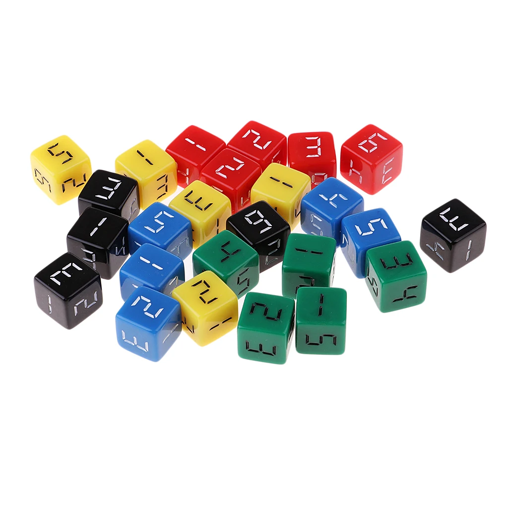 25x Acrylic Table Board Game Dice D6 Six Sided Numbered for TRPG MTG DND Toy