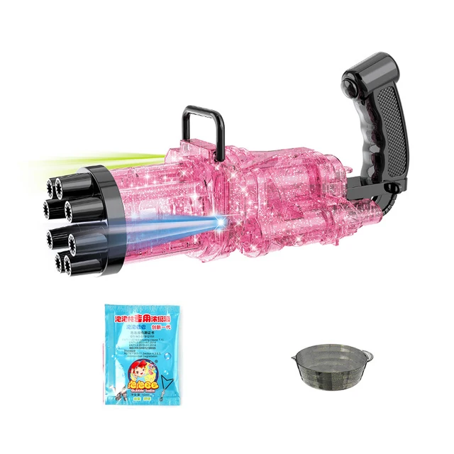 Kids Automatic Gatling Bubble Machine LED Leak-Proof Summer Soap Water Bubble Machine  Maker Blower  For Children Gift Toys 4
