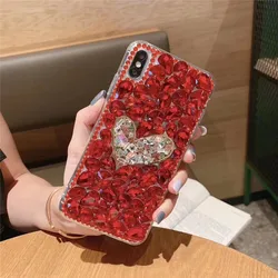 Crystal Stone Diamond Phone Case - A37 5G (RED)
