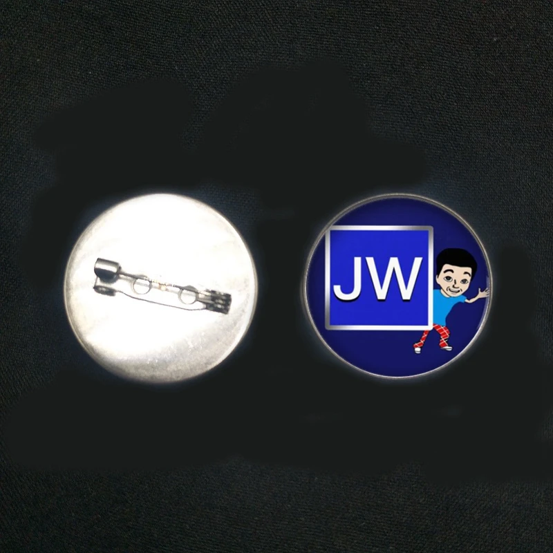 /Новая брошь JW. ORG из нержавеющей стали для Отца и Сына, выпуклая стеклянная круглая булавка, мужская и женская брошь, значок, подарок
