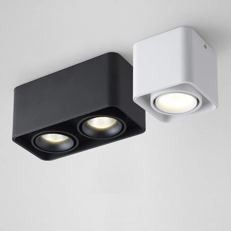 

Square Dimmable LED Ceiling Light 7W / 10W / 14W / 20W COB Spotlight AC85-265V Surface Mount Down light