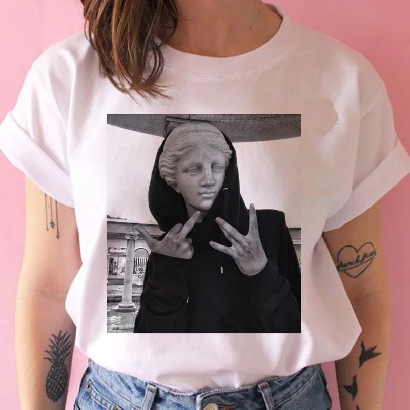 

vaporwave aesthetic t shirt women Japanese david bowie tshirt female clothing vintage Graphic t-shirt hIP hop harajuku Casual