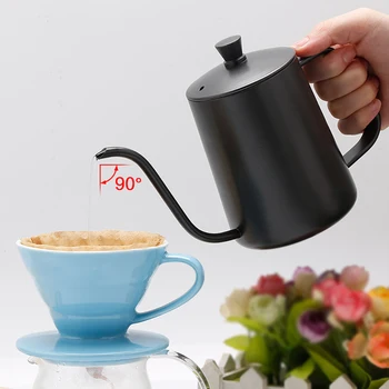 

600ml Long Narrow Spout Coffee Tea Pot Drip Long Spout Kettle Cup 304Stainless Steel Pour Over Gooseneck Kettle gooseneck kettle