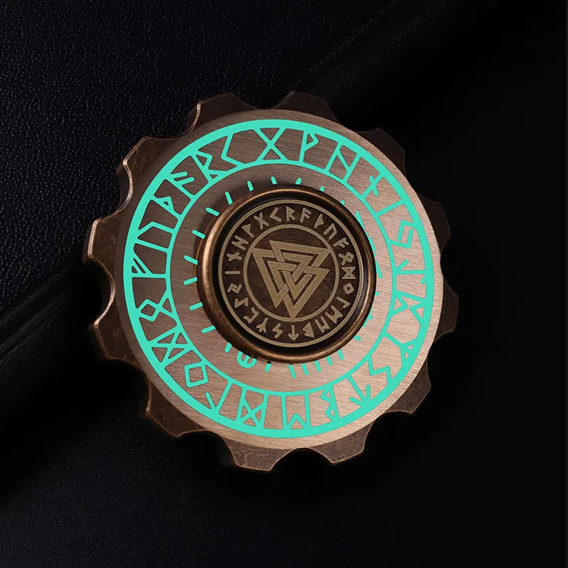 

Brass Retro Style Fidget Spinner China Tai Chi Bagua Viking Retro Luminous Hand Spinner EDC Stress Relief Fidget Toys For Kids
