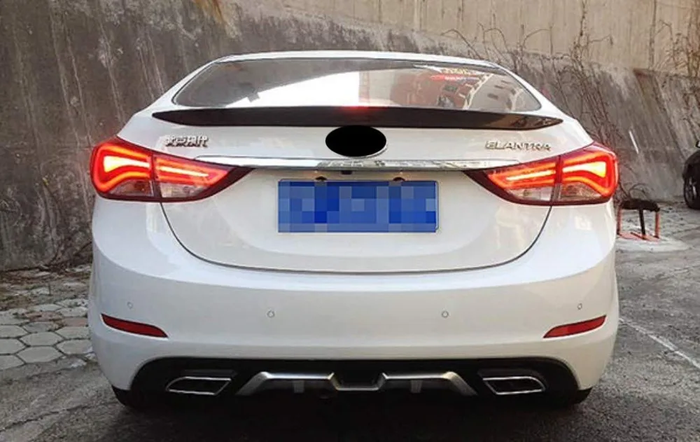 4 шт. светодиодные задние фонари для hyundai Elantra Avante задние фонари 2011 2012 2013 год красный/черный дым SN