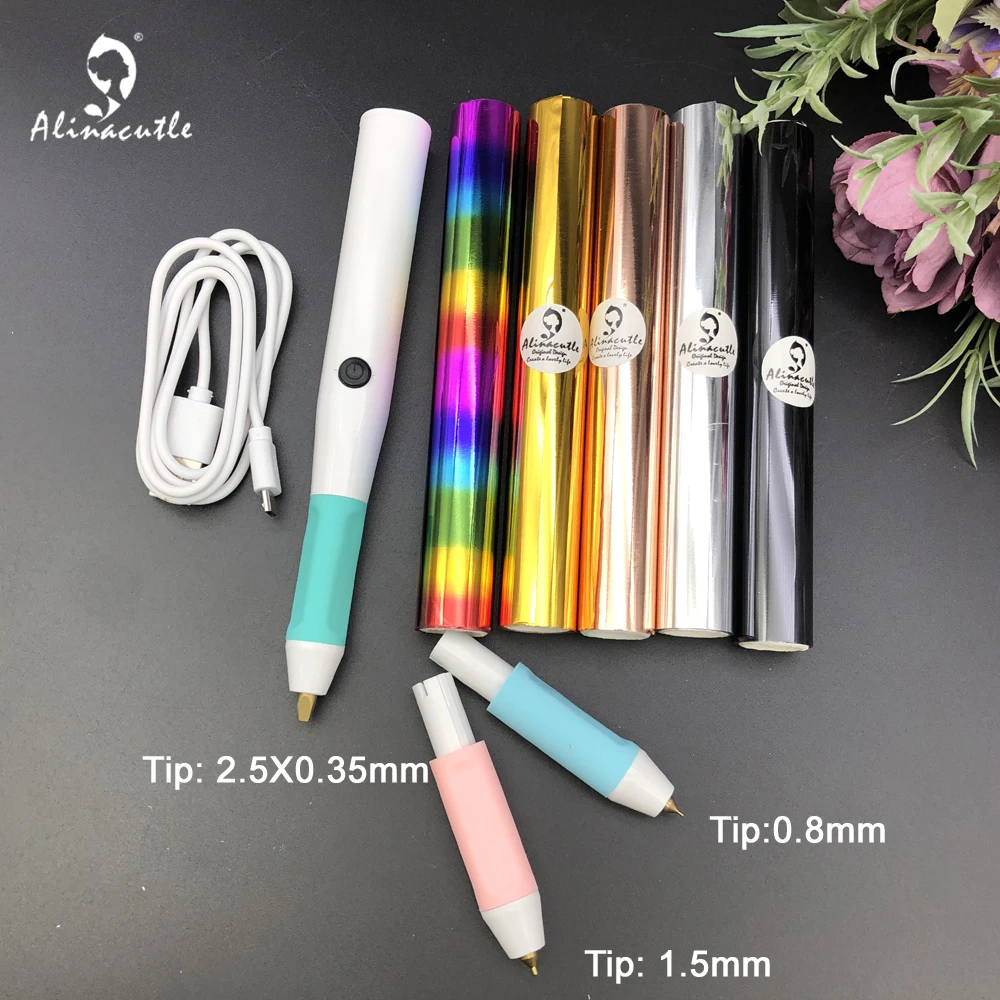 HeatedHotFoilPenwith3HeadElectricFoilQuillInvitationToolKit