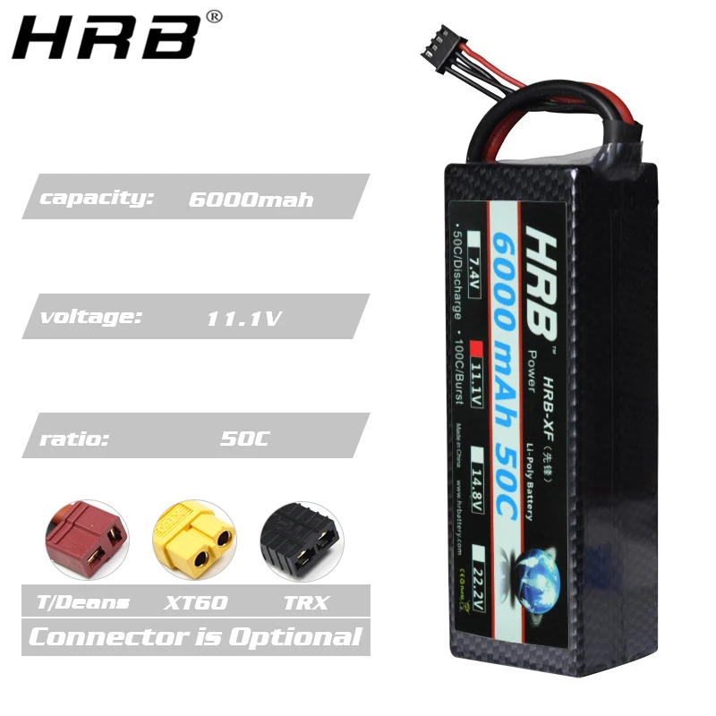 Литий полимерный аккумулятор HRB 3S 11 1 В 3000 мАч 3300 3600 4000 4200 5200 6000 T Deans XT60 TRX Plug