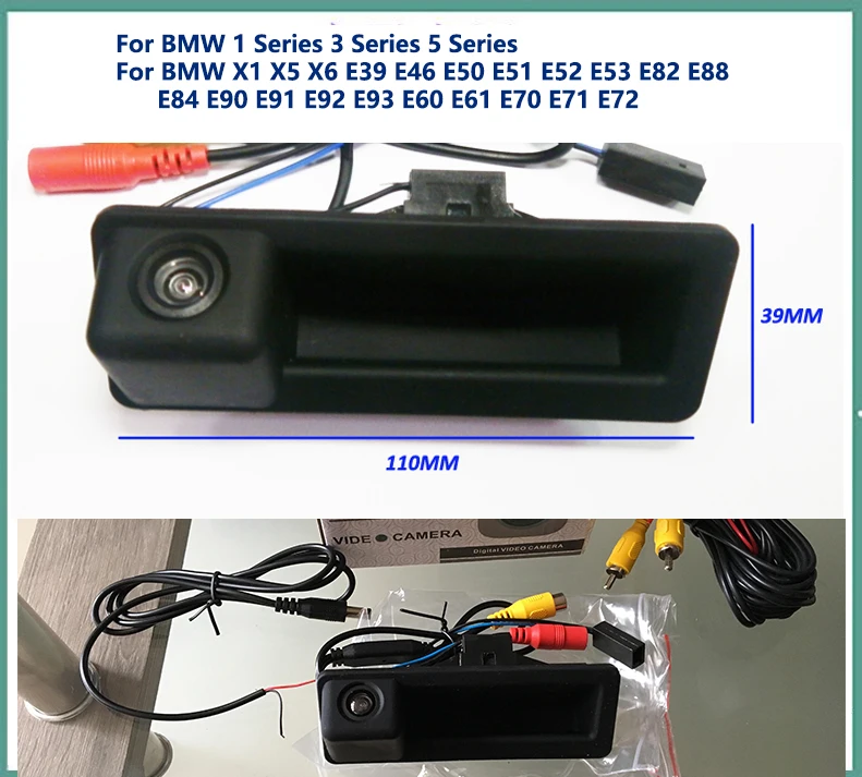 

Rear View HD Camera Car Trunk Handle Camera for BMW E60 E61 E70 E71 E72 E82 E88 E84 E90 E91 E92 E93 X1 X5 Parking Backup Camera