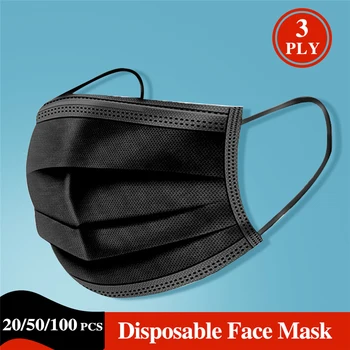 

Fashion Activated Carbon Couple Masks Black Disposable Protective Face Mask 3 Layers Filter Dustproof Particular Respirators
